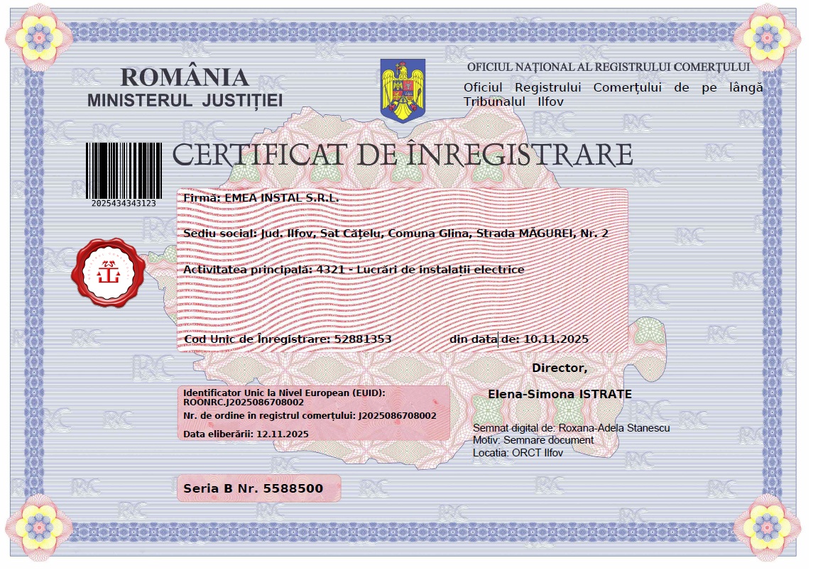 Certificat de înregistrare